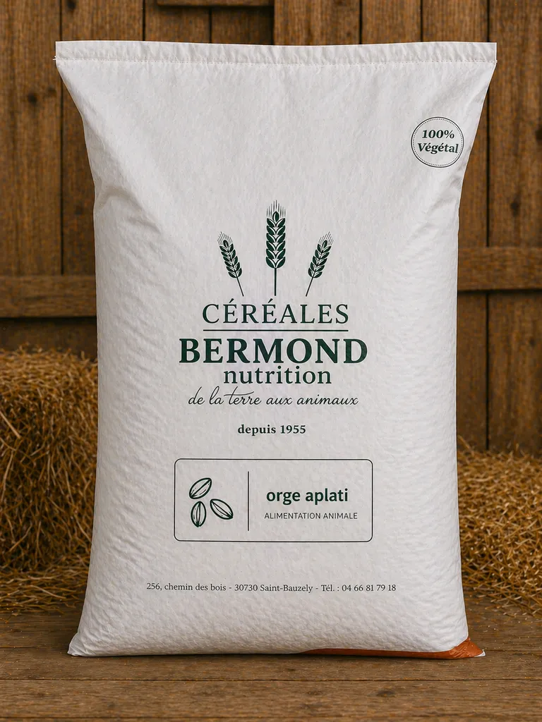 Orge aplatie alimentation volaille basse-cour céréale floconnée digestion facilitée énergie poules canards élevage nutrition naturelle qualité professionnelle