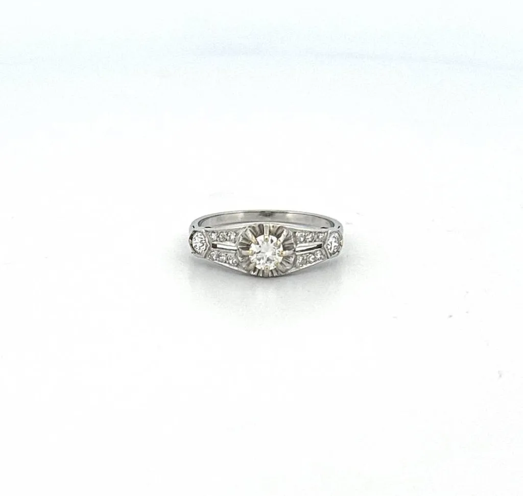 Bague jarretière diamant en or blanc – Dépôt vente bijouterie Or Ligne à La Teste de Buch