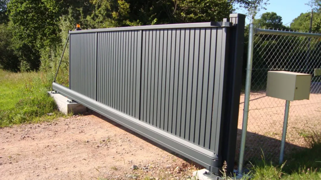 Réalisation de portail aluminium autoportant dans l'Eure 27 