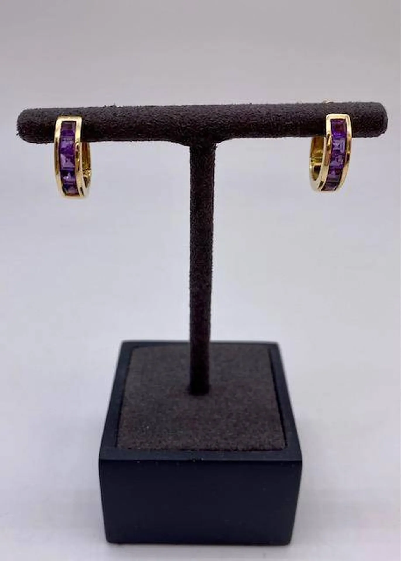 Boucles d'oreilles or 750/1000ème et améthystes occasion Or Ligne La Teste Bassin d'Arcachon