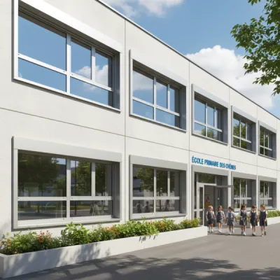 école élémentaire équipée de fenêtre à double vitrage