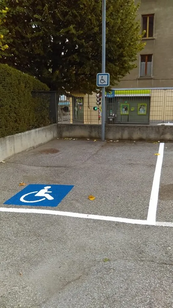 Réalisation de marquage stationnement PMR à Chambéry en Savoie : création de places handicapées conformes aux normes d'accessibilité