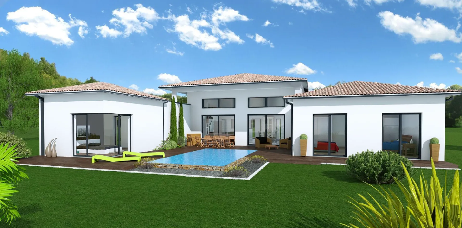Maison neuve de 150 m² sur le secteur de Génissac très beau terrain de 1078 m².