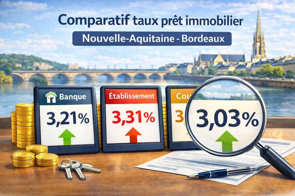 Comparatif Taux Prêt Immobilier Nouvelle-Aquitaine vs Bordeaux : Où Emprunter le Plus Avantageusement en 2026 ?