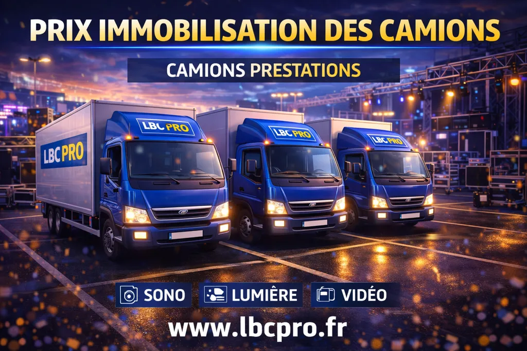 Quel est le prix pour l'immobilisation des véhicules chez lbc pro events ?