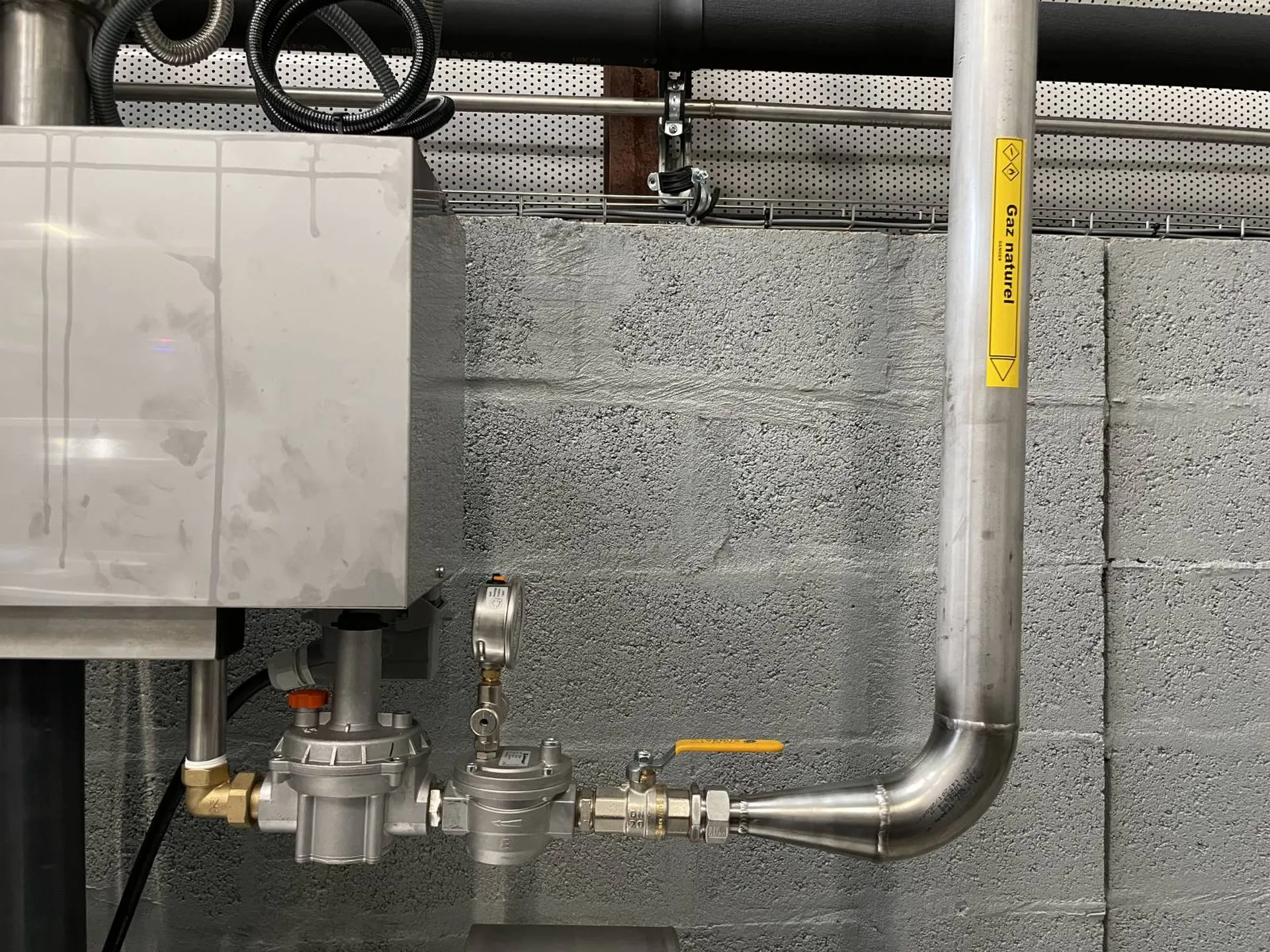 Raccordement de la chaudière en gaz