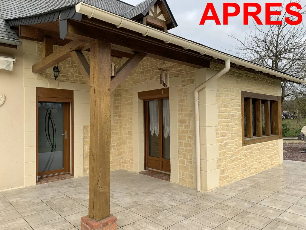 Refaire le ravalement de façade en imitation pierre naturelle d'une maison à proximité de Grand-Quevilly 76