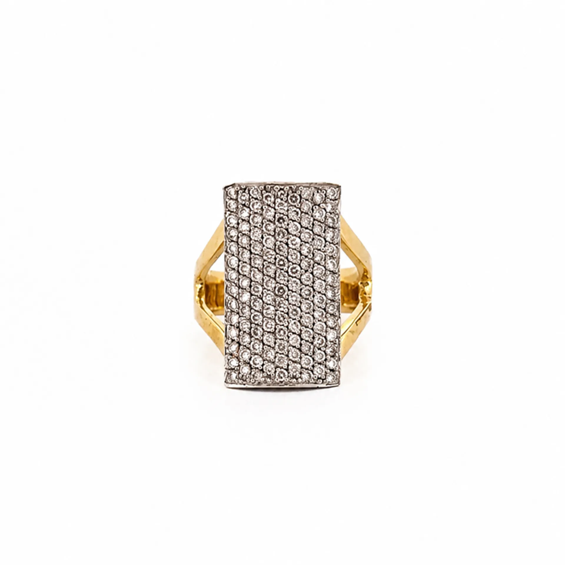 Bague pagode en 2 ors 750 et pavage de 122 diamants – Bijouterie Or Ligne à La Teste-de-Buch Bassin d’Arcachon