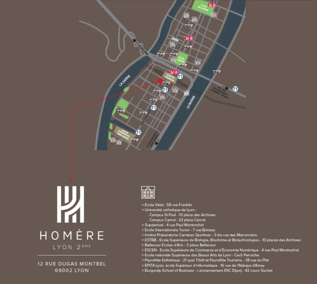 EMPLACEMENT LYON 2 RESIDENCE HOMERE 