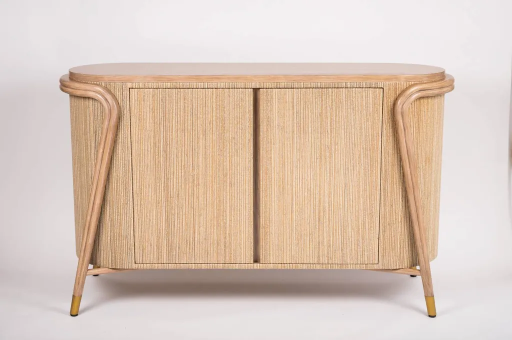buffet 2 portes structure en rotin et bois d'abaca tressé à Hyères