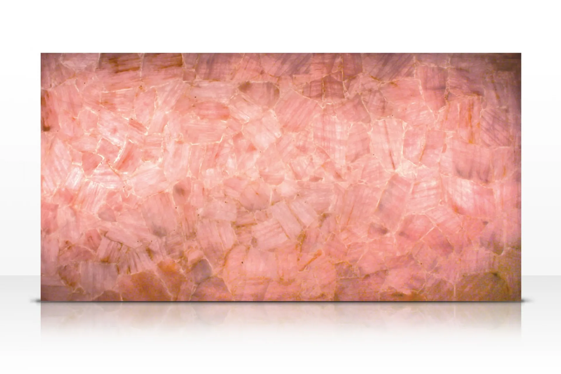 Tranche Quartz rose rétroéclairée