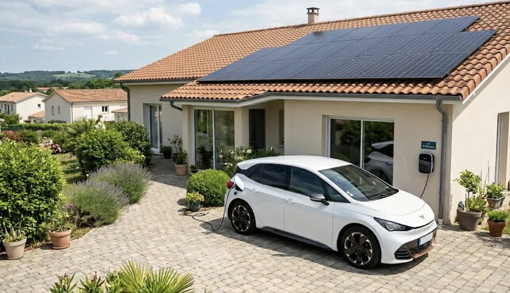 À Floirac 33270, réalisation d'une visite technique préalable et raccordement sur panneaux photovoltaïques avec garantie de quatre ans pour votre borne de recharge électrique