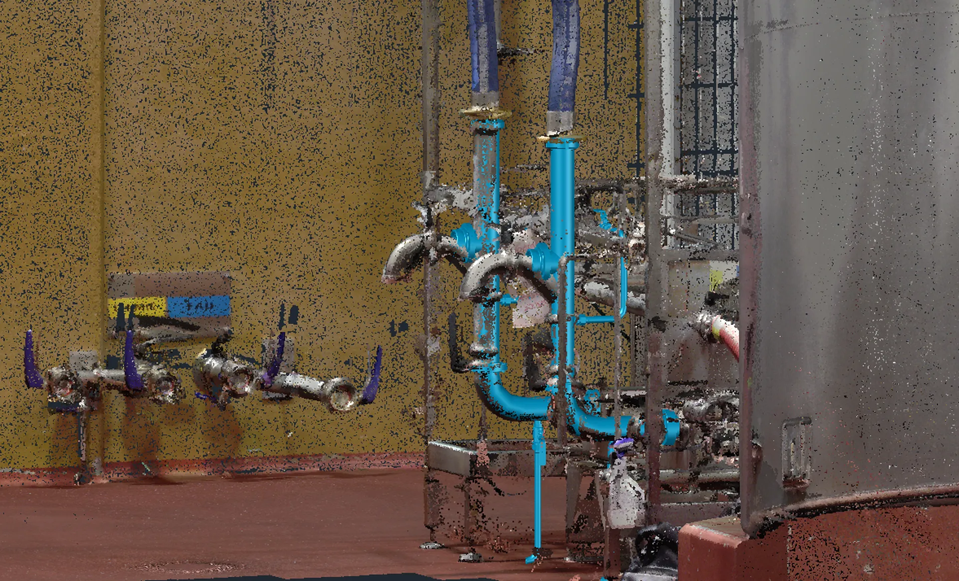 Intégration de la nouvelle tuyauterie dans l'environnement réel