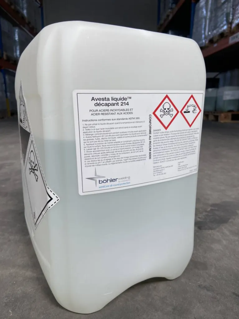 Gel de décapage produit de traitement de l'inox par pulvérisation - AVESTA 214 - Chambery (73)