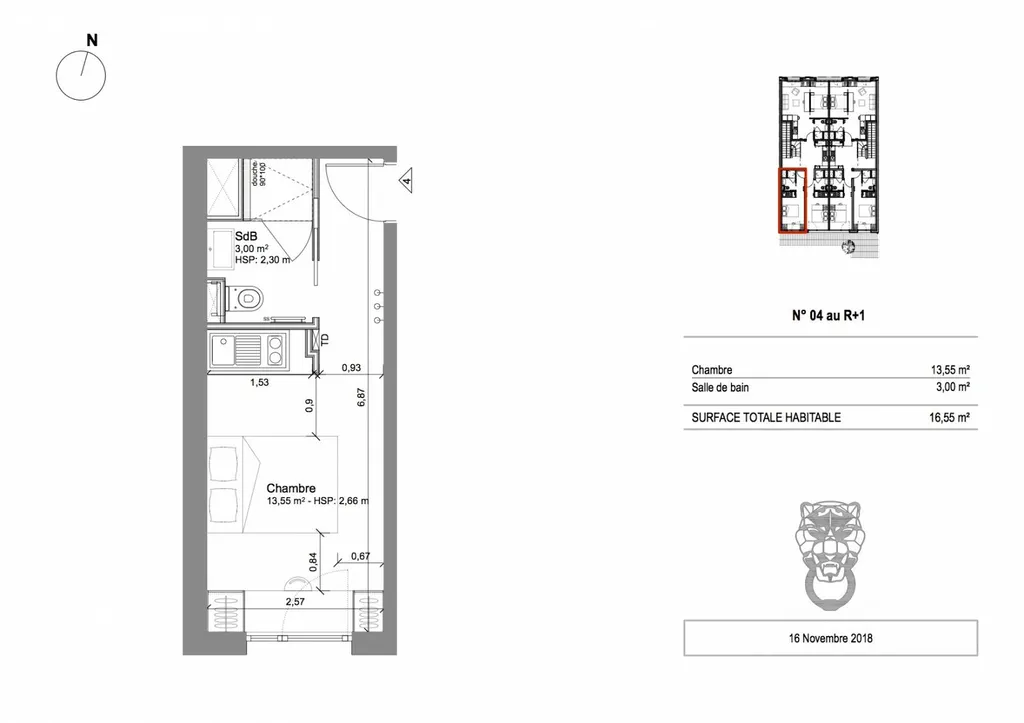 Studio meublé Bordeaux astucieux.