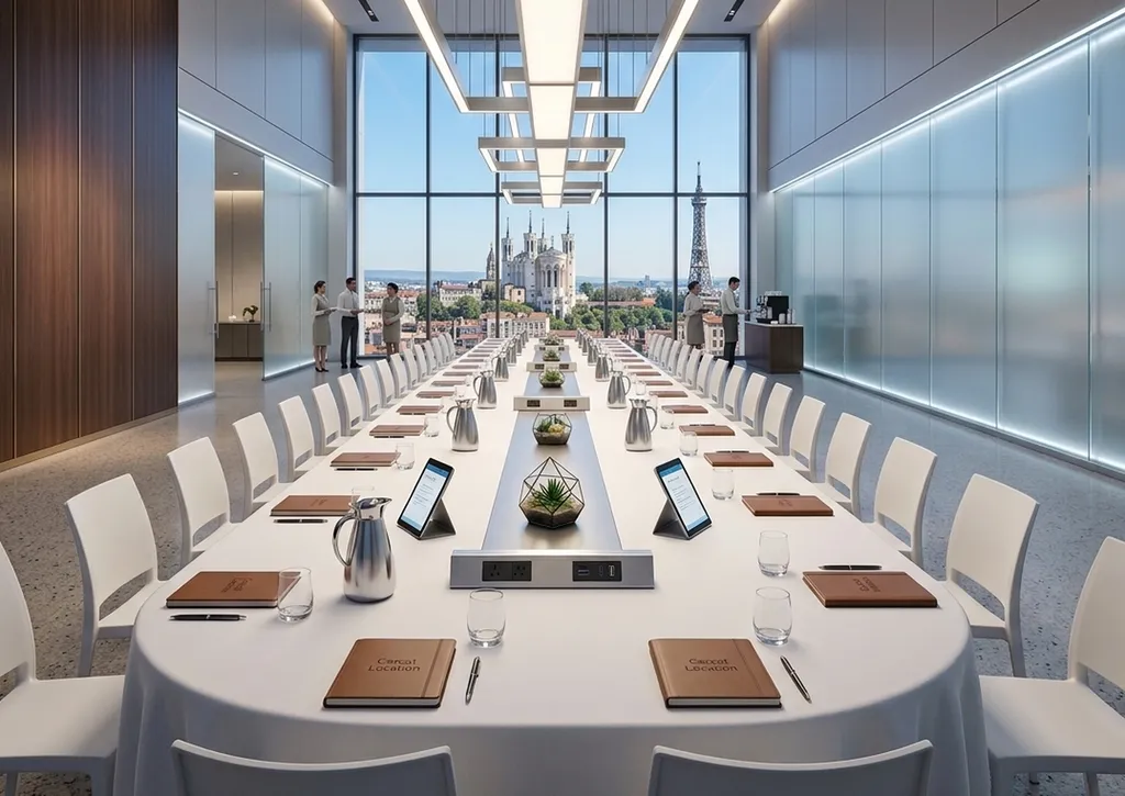 Location de tables ovales 50 personnes pour séminaires et réunions d'entreprise  à Lyon