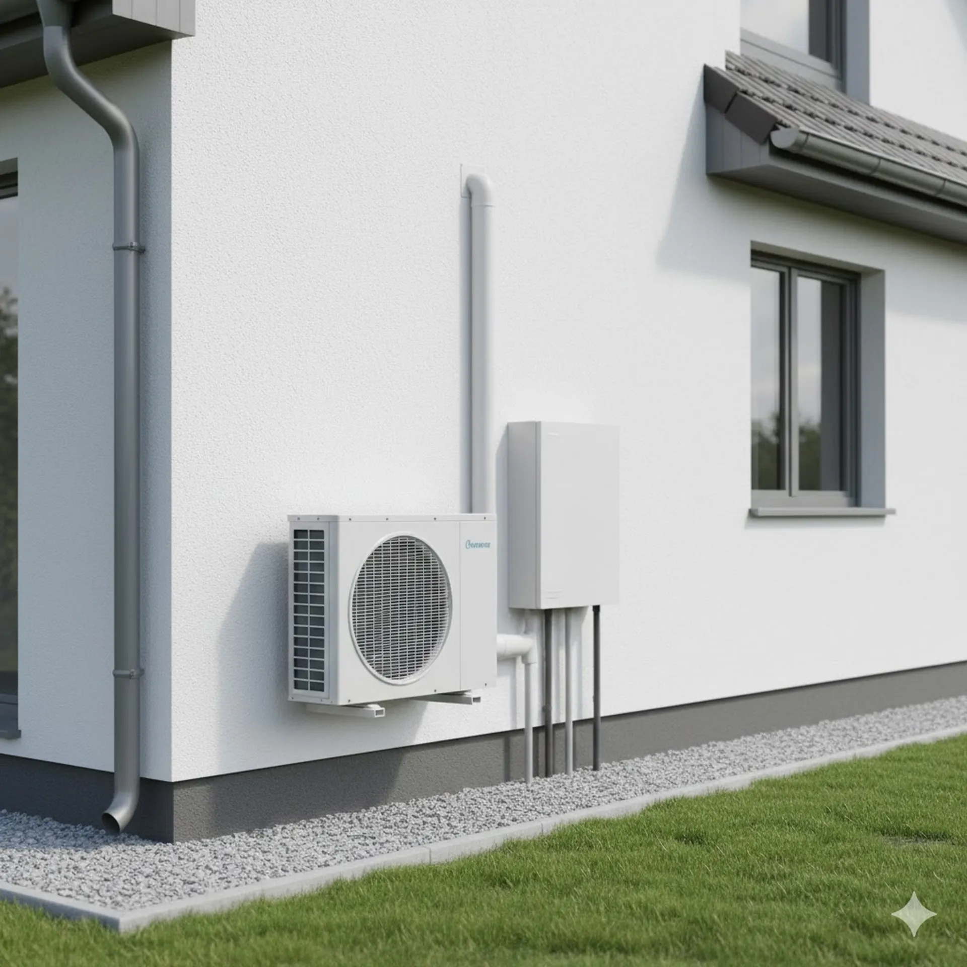 Installation d'une unité extérieure de pompe à chaleur Multi-split Daikin sur la façade d'une maison individuelle à Libourne.