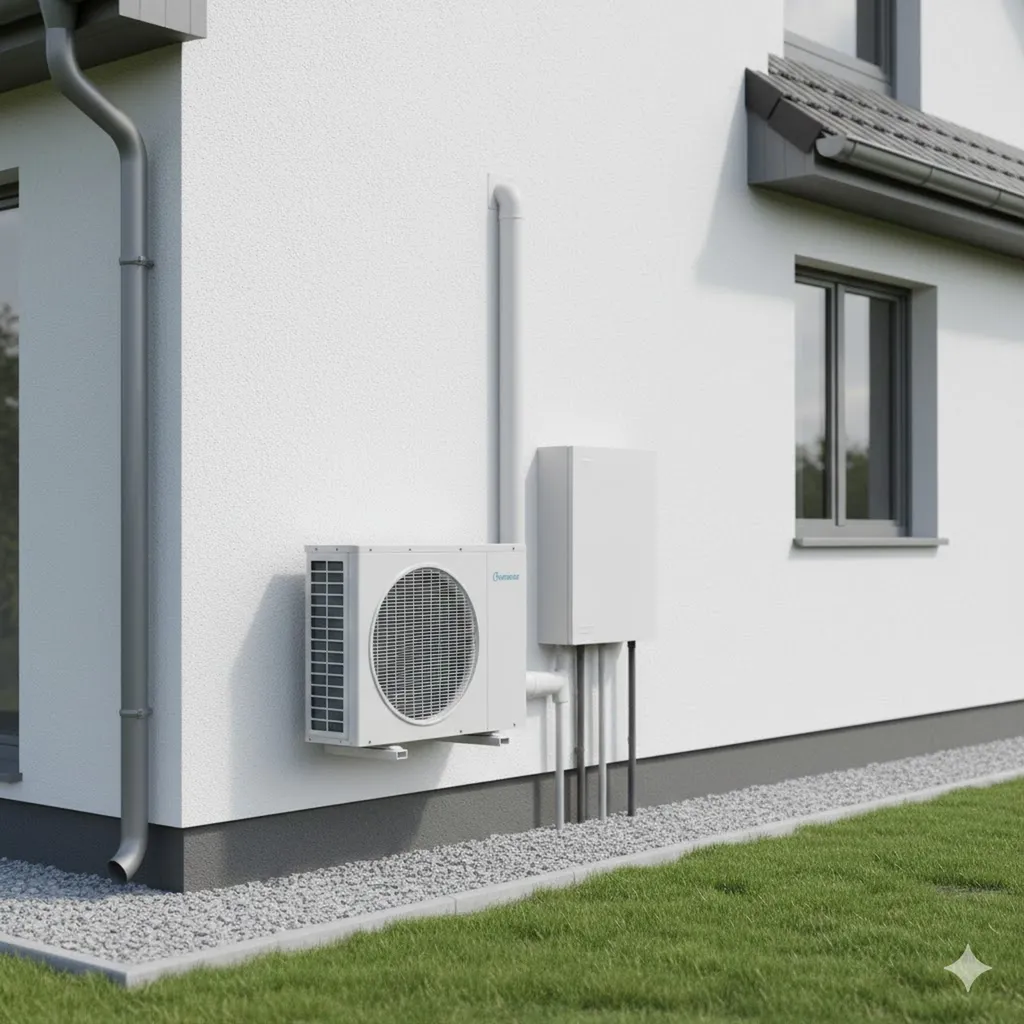 Installation d'une unité extérieure de pompe à chaleur Multi-split Daikin sur la façade d'une maison individuelle à Libourne.