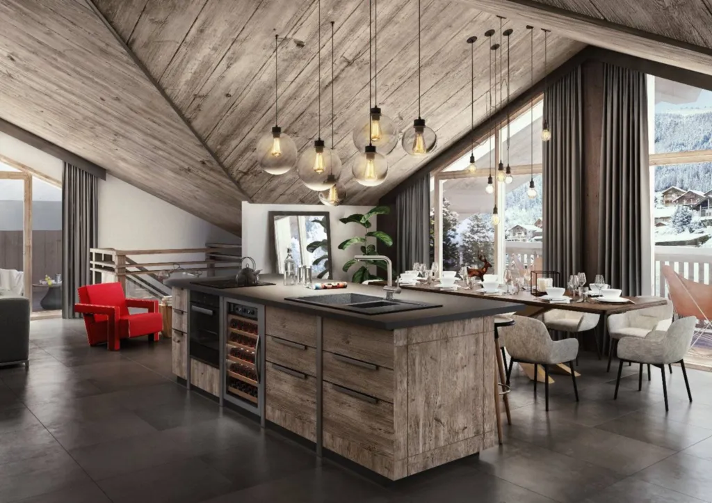 Les Terrasses de la Vanoise : Une résidence d'exception à l'architecture design et traditionnelle à La Plagne Paradiski au cœur de la station village de Champagny en Vanoise