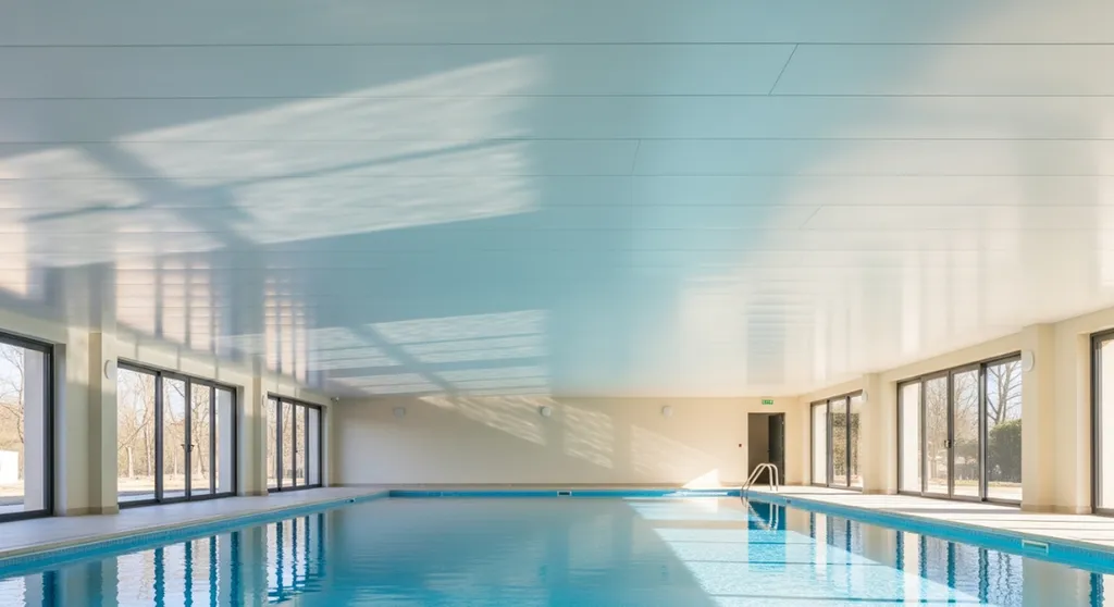 Aménager la piscine intérieure d'une résidence seniors en installant un plafond tendu acoustique résistant à l'humidité à Albi proche de Castres