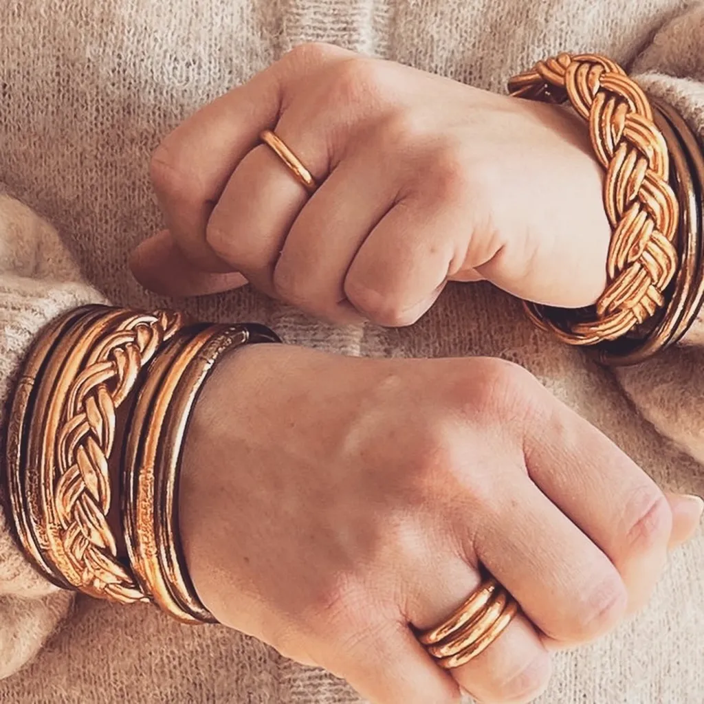 Bracelets bouddhistes maxi tressés gold