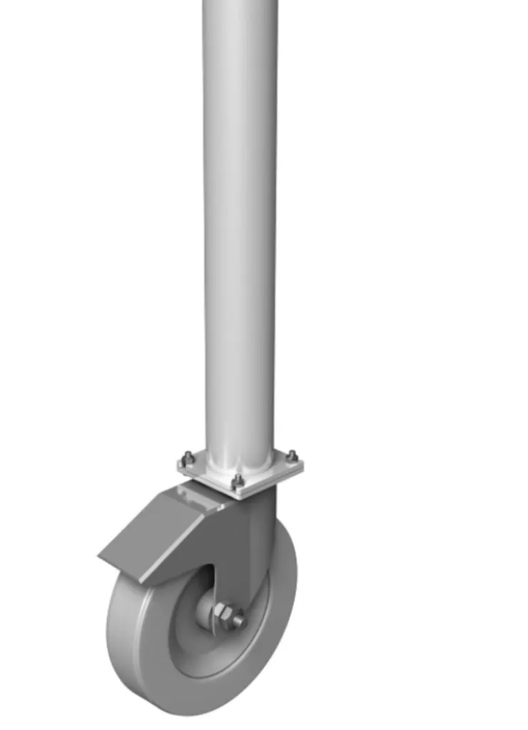 PIED ROND 30 CM AVEC ROULETTE POUR PRATICABLE