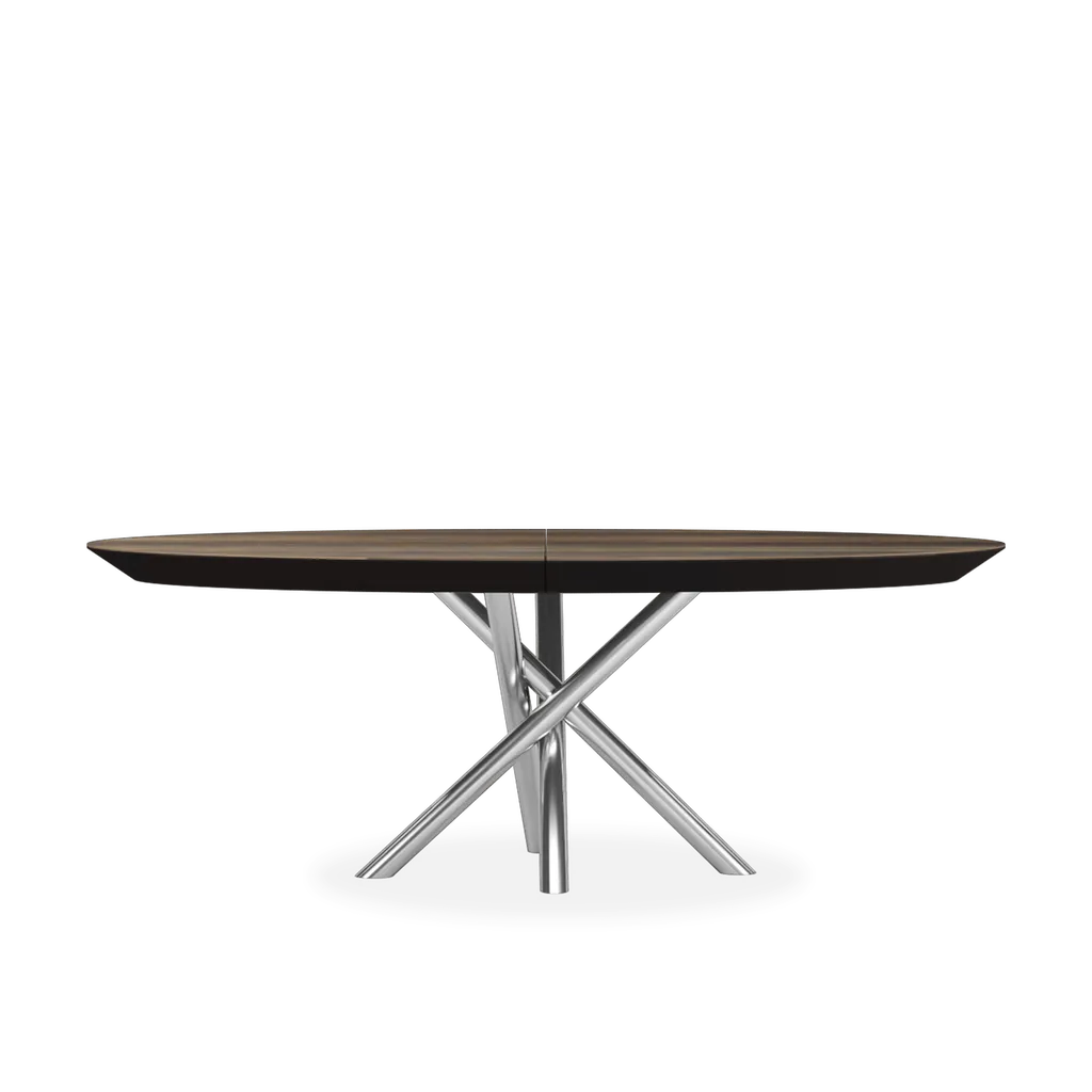 table à manger extensible plateau ovale avec piètement croisé toulon