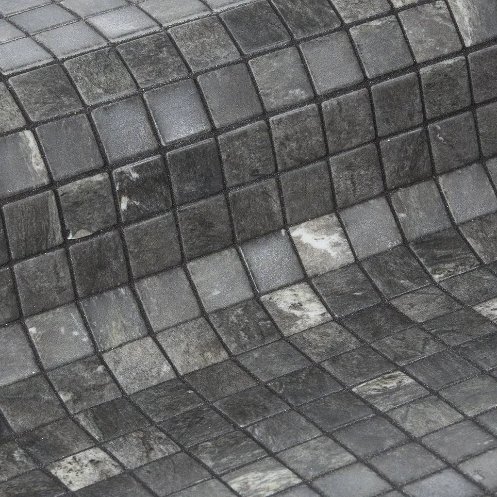 UNE PISCINE GRIS ANTHRACITE - MOSAÏQUE PHYLLITE