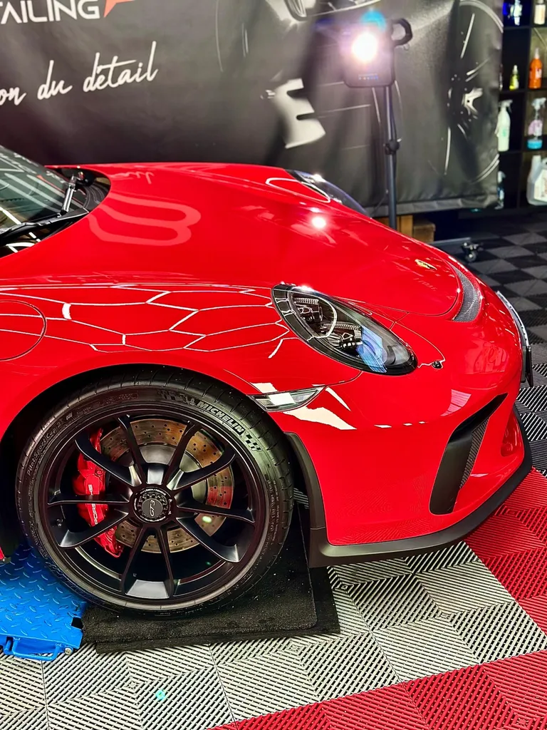centre de DETAILING Lyon protection céramique film de protection PPF Porsche GT3