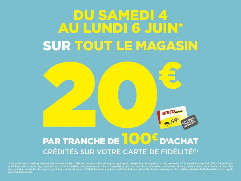 Opération carte de fidélité du 4 au 6 juin