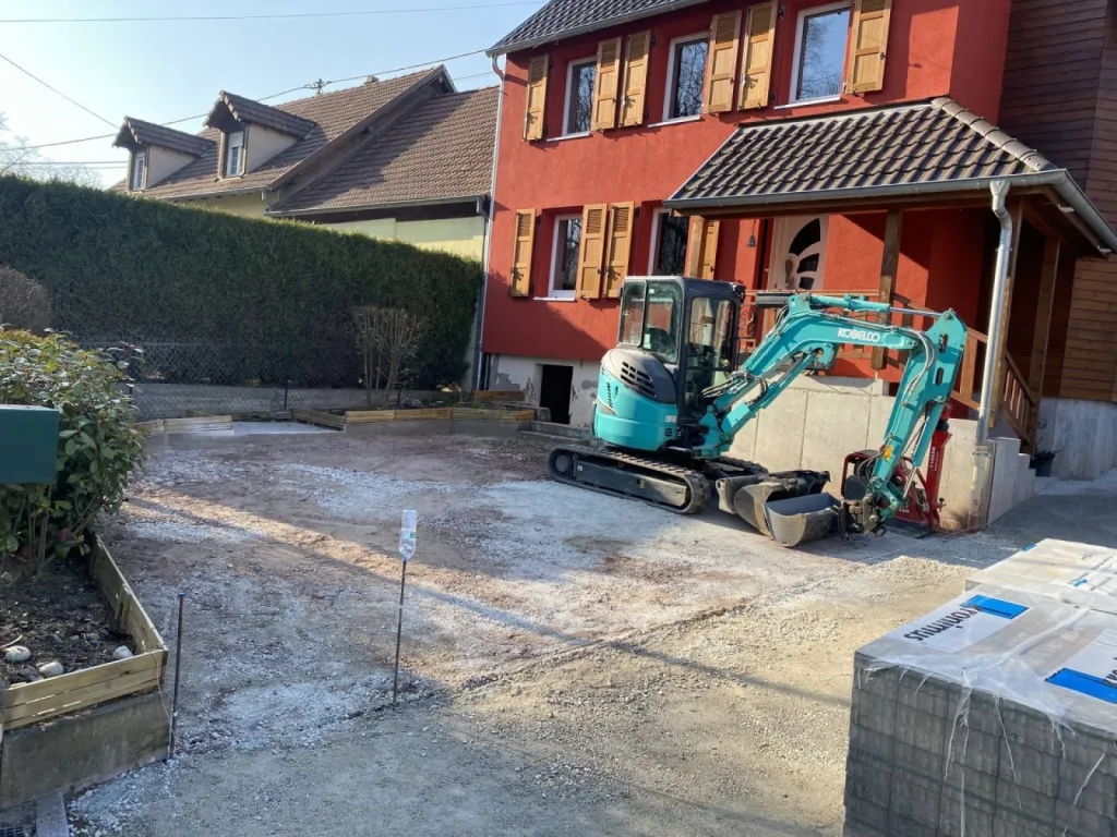 Préparation pour pose de pavé d'une maison à Urmatt, près de Strasbourg CLK 