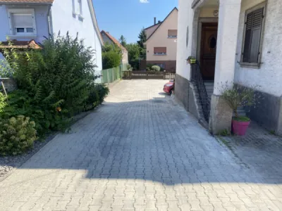 Affaissement d'une terrasse en pavé à Strasbourg CLK 