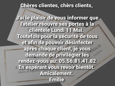 Lundi 11 Mai : Réouverture!!!