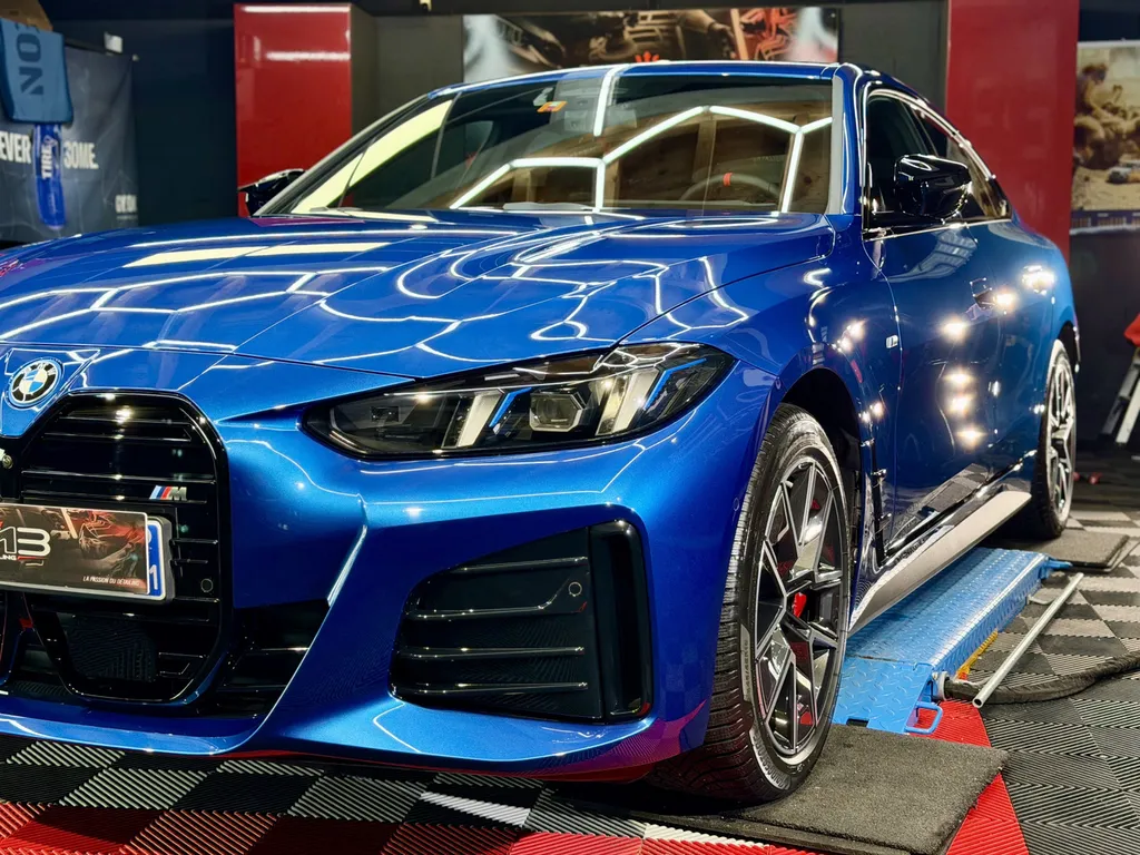 BMW i4 M60 – Protection céramique GYEON Infinite par EMB Detailing à Vaugneray (Lyon)