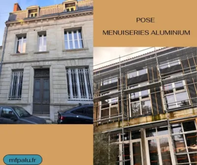 Rénovation d’un bâtiment ancien avec pose de menuiseries d’entrée et fenêtres de façade en aluminium à Toulouse