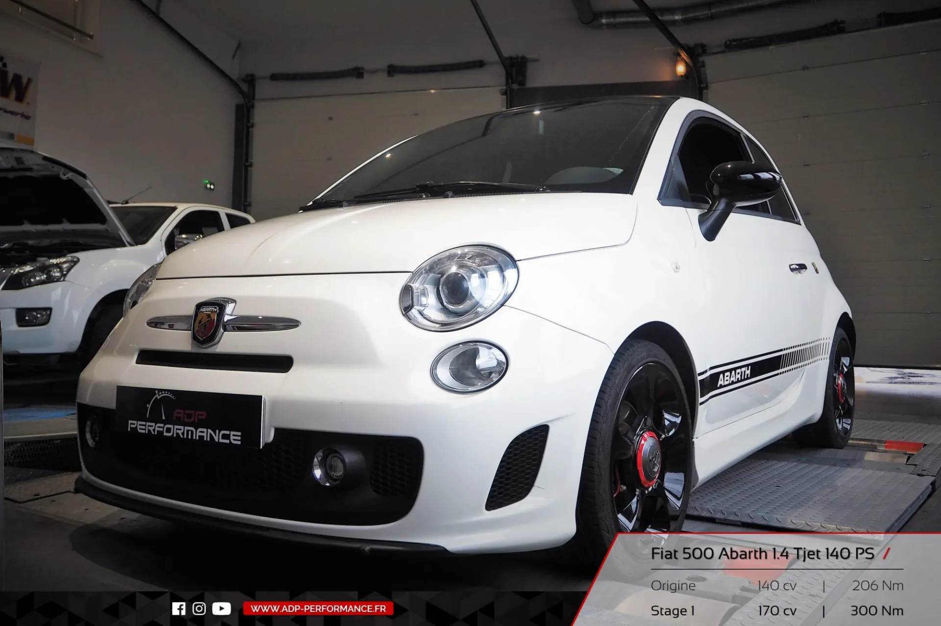 Reprogrammation moteur Salon de Provence - Fiat 500 Abarth 1.4 Tjet 140cv - ADP Performance