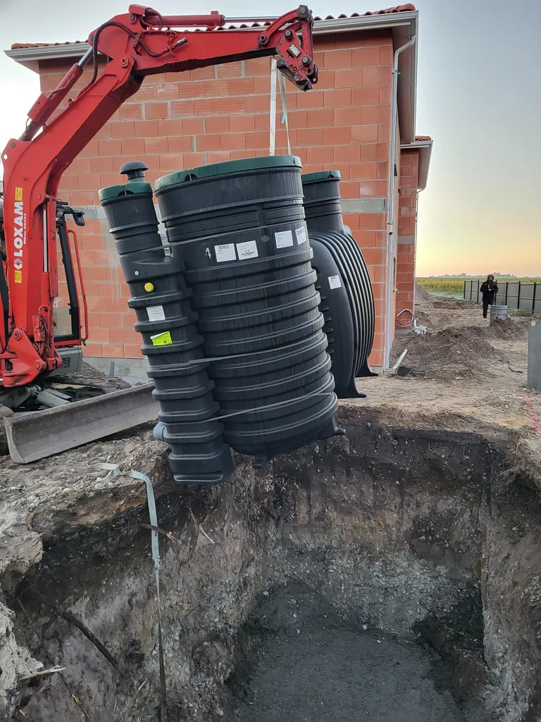 Remplacement du réseau d’eaux usées d’une maison ancienne sur Arsac et réfection d’une dalle avec incrustation de morceaux de carrelage
