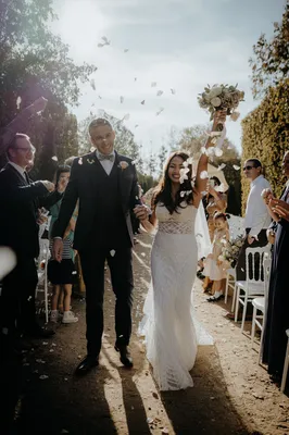 A Beautiful Wedding with a Symbolic Ceremony in the French Gardens of a Château in the Loire Valley