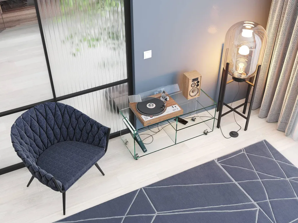 Meuble de télévision tout en verre sur roulettes Marseille