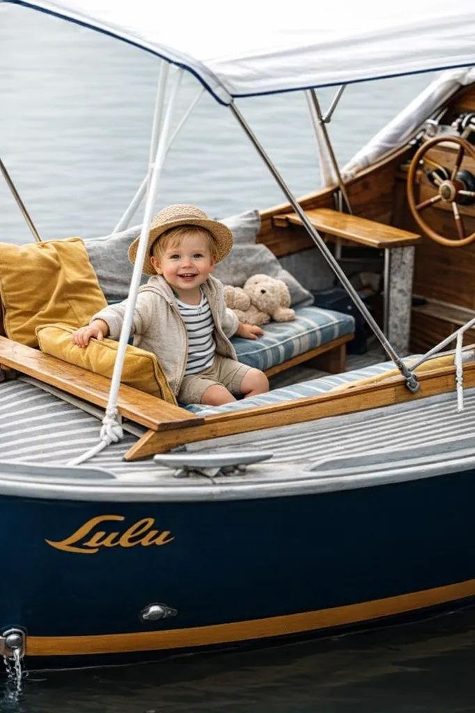 Petit garçon sur le bateau 