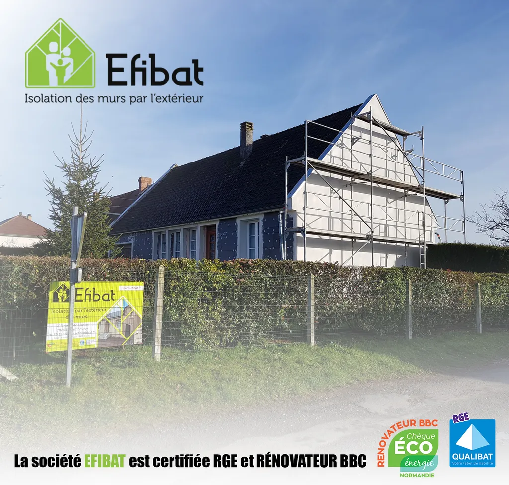 EFIBAT, votre partenaire pour l'isolation des murs par l'extérieur de votre maison et copropriété en Normandie, l'Île-de-France et Haut-De-Seine (92)