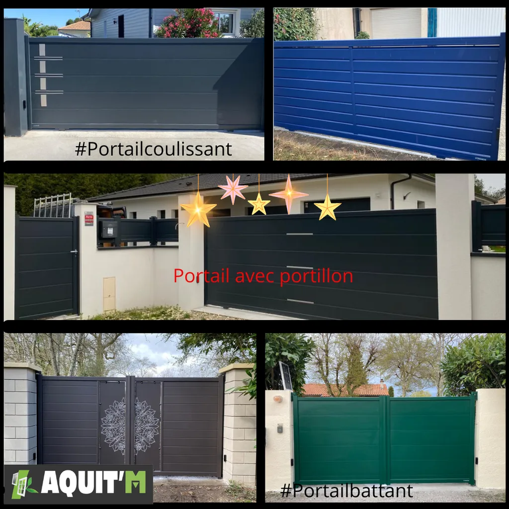 Portails coulissant, battant, motorisés SOMFY en aluminium 