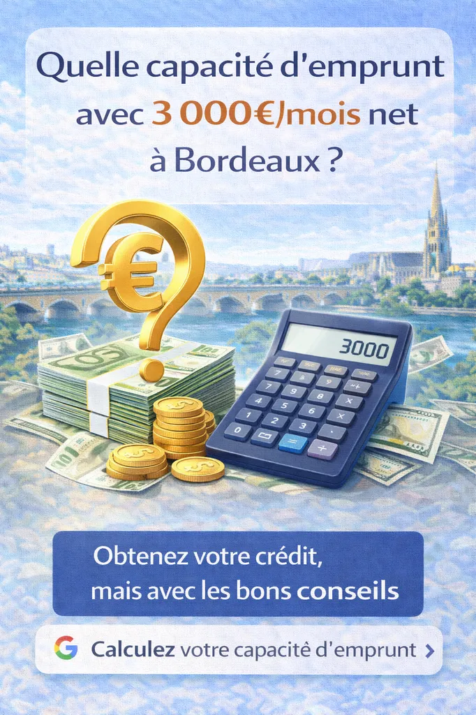 Quelle capacité d'emprunt avec 3 000€/mois net à Bordeaux ?