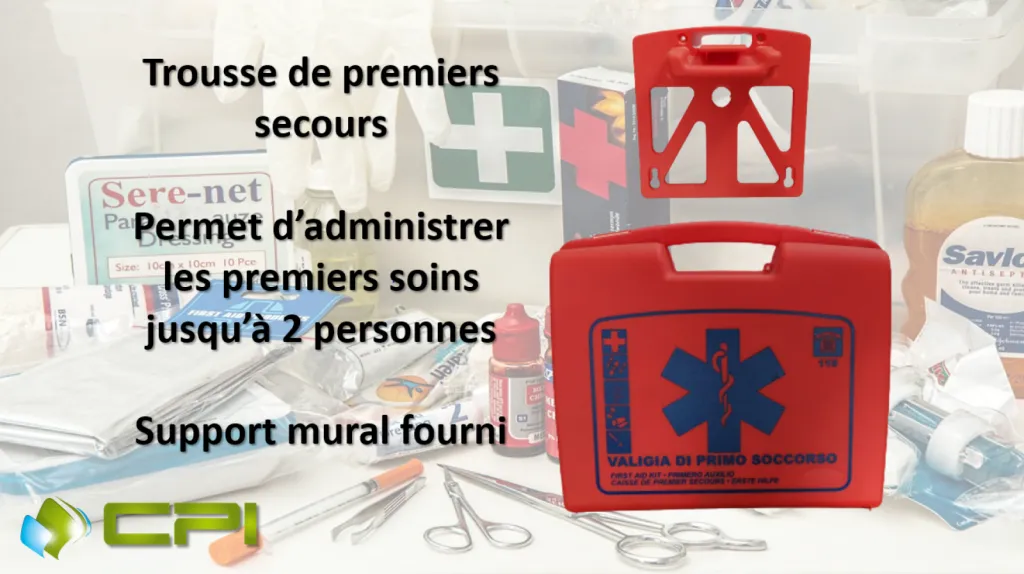 Caisse de premiers soins avec support mural CPI Hygiene