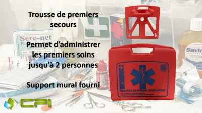Caisse de premiers soins avec support mural CPI Hygiene