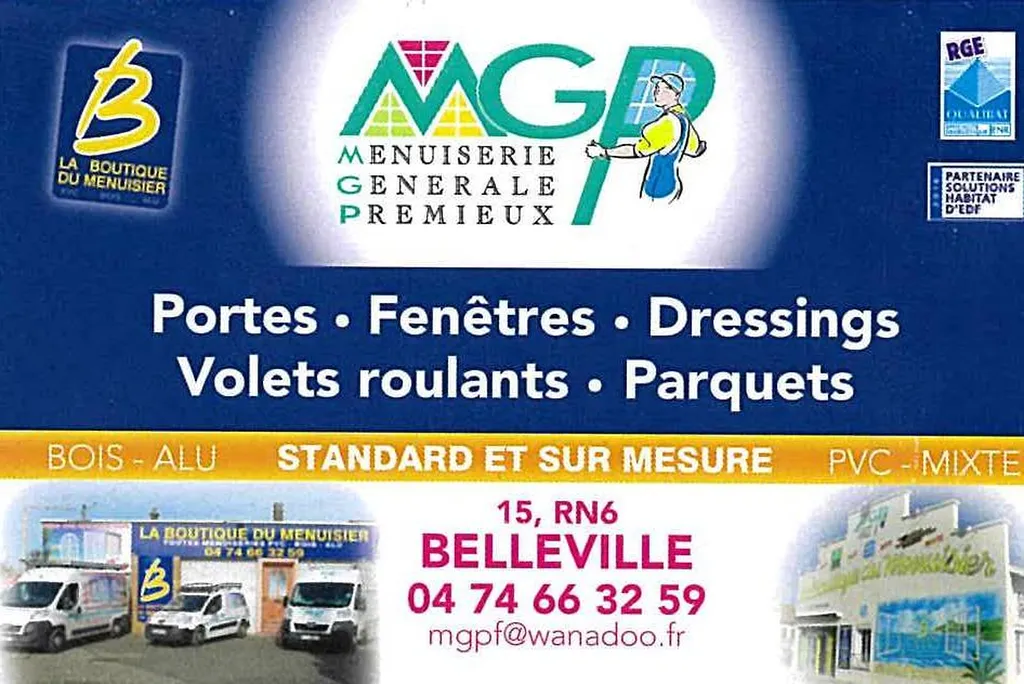 Menuiserie bois aluminium, volets roulants, parquets Belleville en Beaujolais (69) MGP