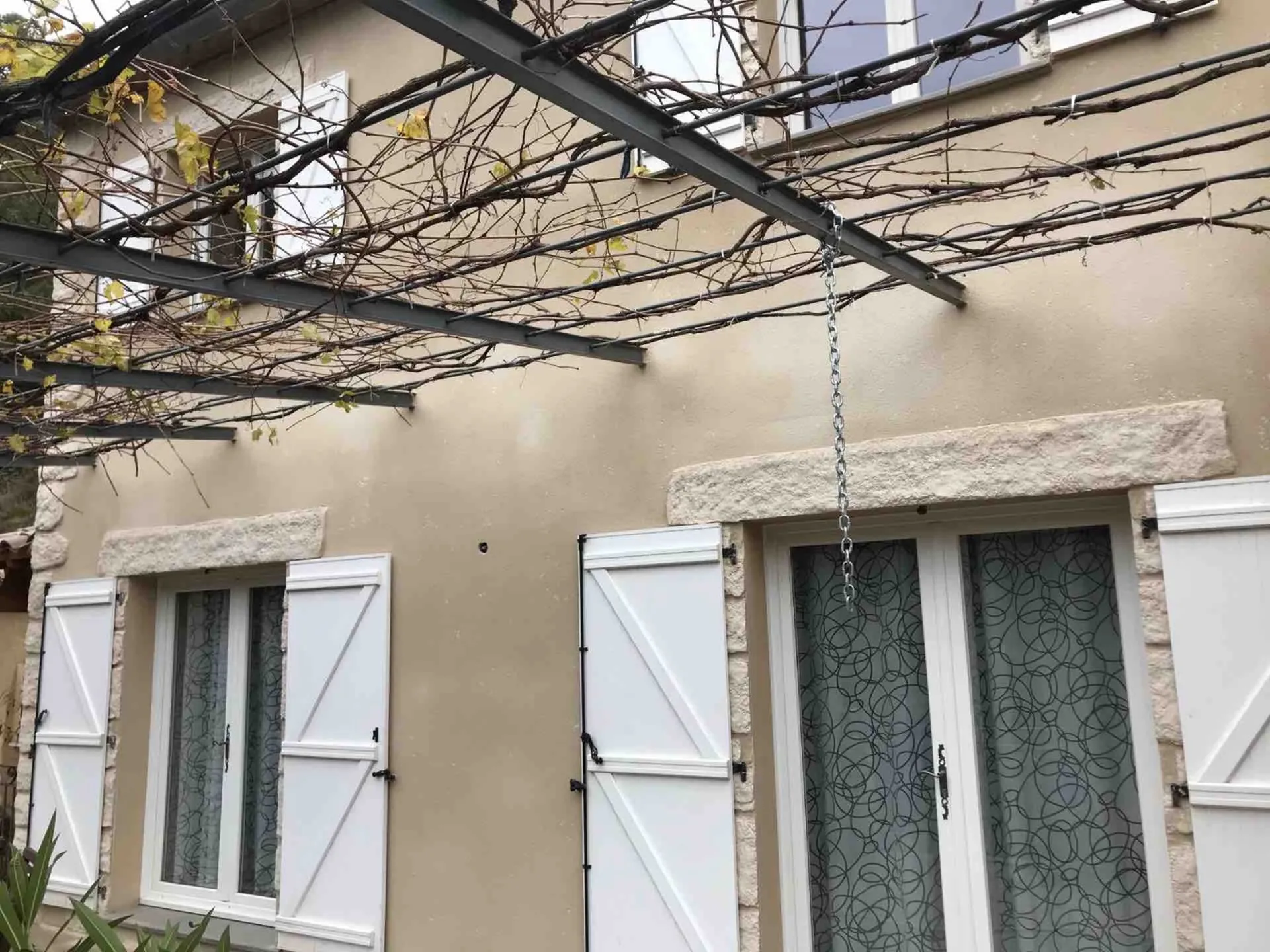 facade en pierre sur bâtisse existante avec extension à Taleyrac dans le Gard proche de Valleraugue et de Ganges 