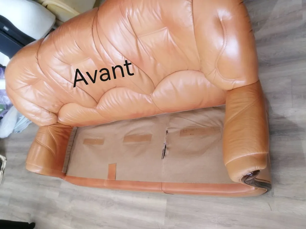 rénover l'assise d'un canapé en cuir proche de Libourne.