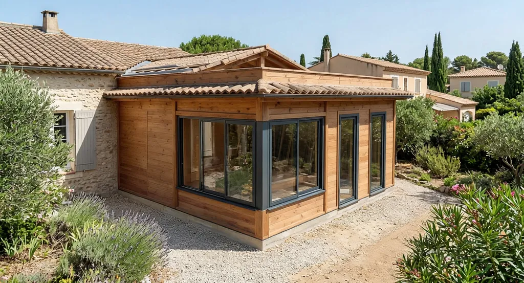 extensions ossature bois. Lattes Montpellier Dans l'hérault .