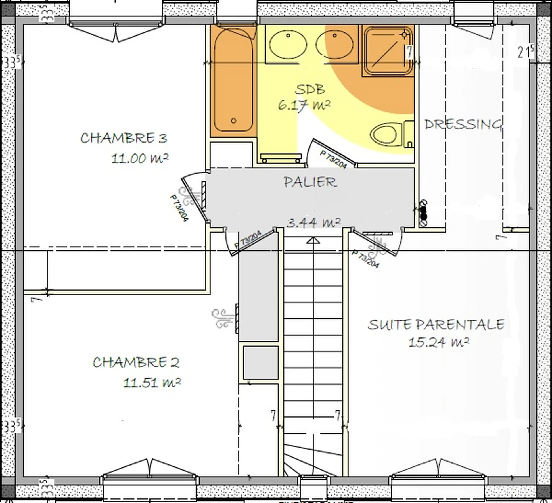 Maison à étage de 104 m² avec garage de 14 m²